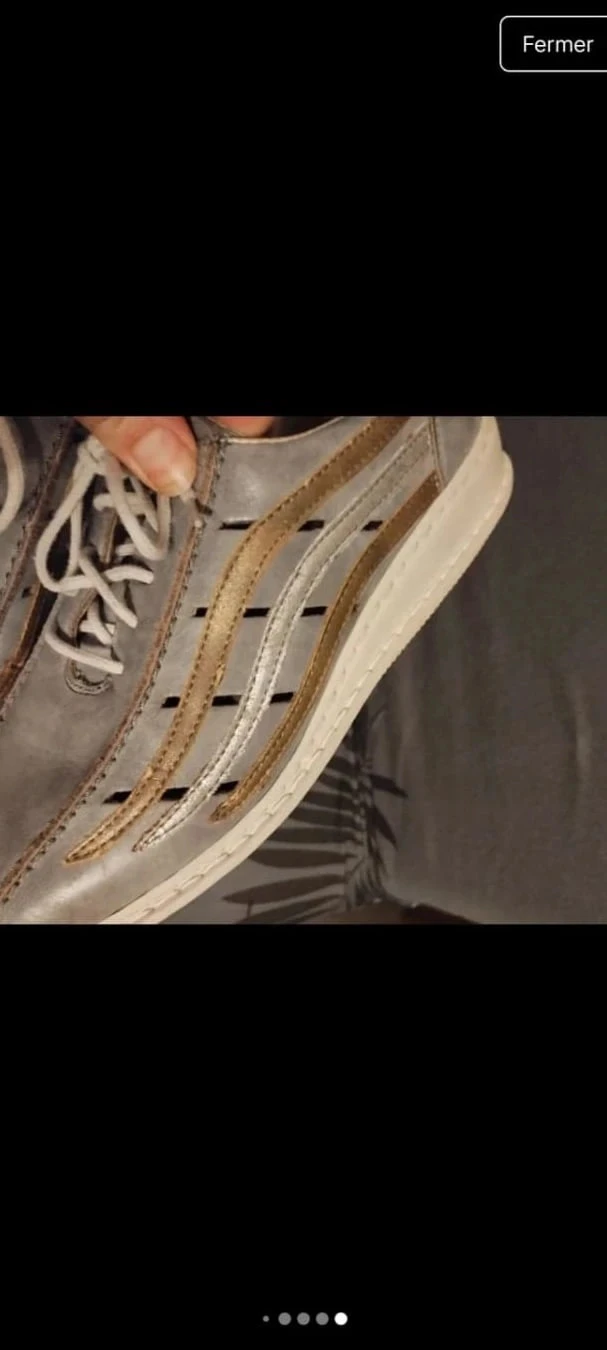 Rieker P41 silver/gold women's shoes – photo 10